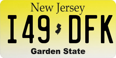 NJ license plate I49DFK