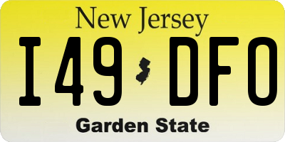 NJ license plate I49DFO