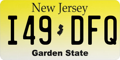 NJ license plate I49DFQ