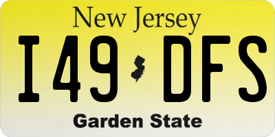 NJ license plate I49DFS
