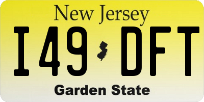 NJ license plate I49DFT