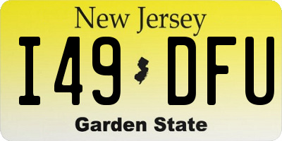NJ license plate I49DFU