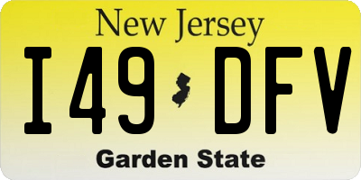 NJ license plate I49DFV