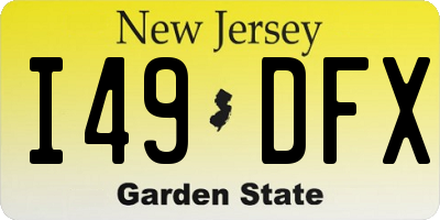 NJ license plate I49DFX