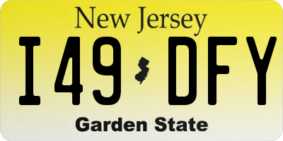 NJ license plate I49DFY