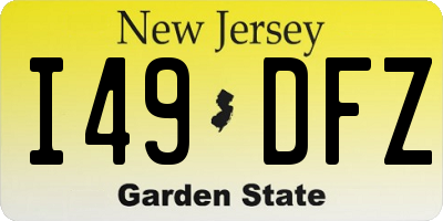 NJ license plate I49DFZ