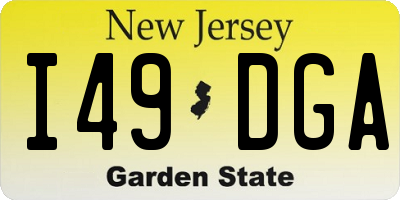 NJ license plate I49DGA