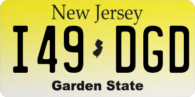NJ license plate I49DGD