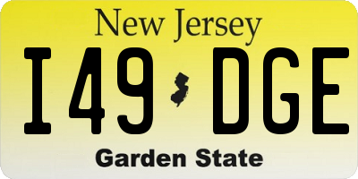 NJ license plate I49DGE