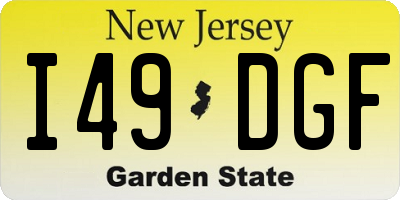 NJ license plate I49DGF