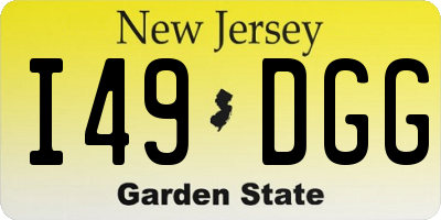 NJ license plate I49DGG