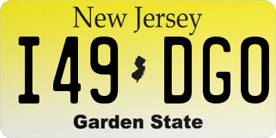 NJ license plate I49DGO