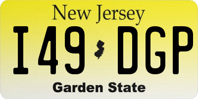 NJ license plate I49DGP
