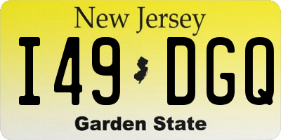 NJ license plate I49DGQ