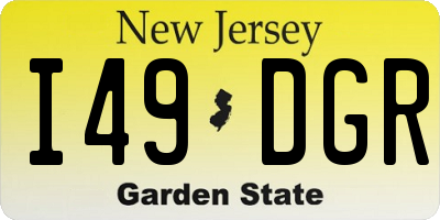 NJ license plate I49DGR