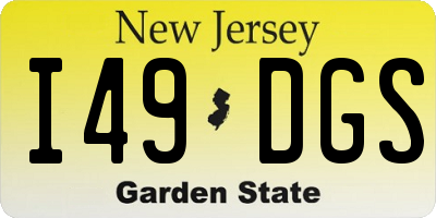 NJ license plate I49DGS
