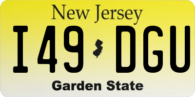 NJ license plate I49DGU