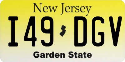 NJ license plate I49DGV
