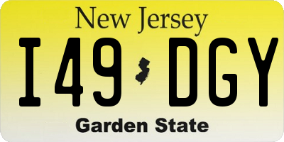 NJ license plate I49DGY