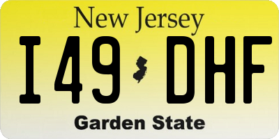 NJ license plate I49DHF