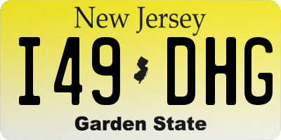 NJ license plate I49DHG
