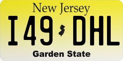 NJ license plate I49DHL