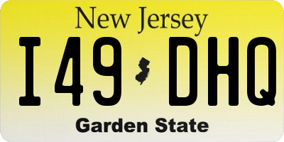 NJ license plate I49DHQ