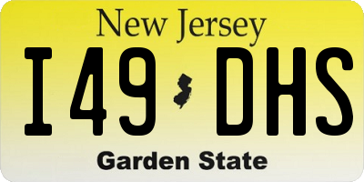 NJ license plate I49DHS