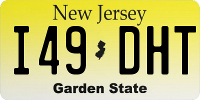 NJ license plate I49DHT