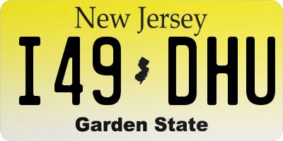 NJ license plate I49DHU