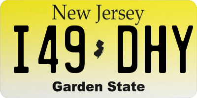NJ license plate I49DHY