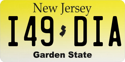 NJ license plate I49DIA