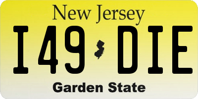 NJ license plate I49DIE