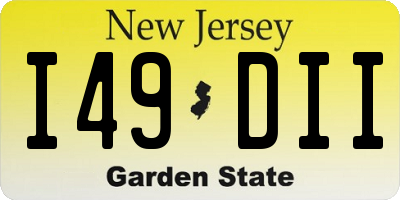 NJ license plate I49DII