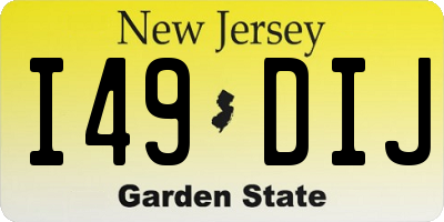 NJ license plate I49DIJ