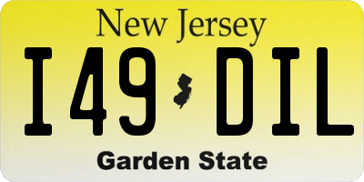 NJ license plate I49DIL