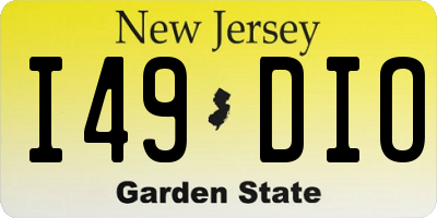 NJ license plate I49DIO