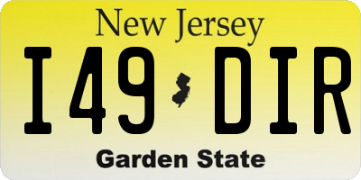 NJ license plate I49DIR