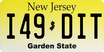 NJ license plate I49DIT