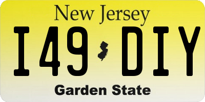 NJ license plate I49DIY