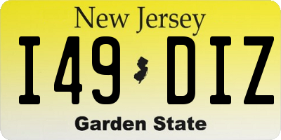 NJ license plate I49DIZ