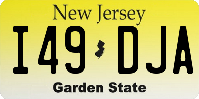 NJ license plate I49DJA