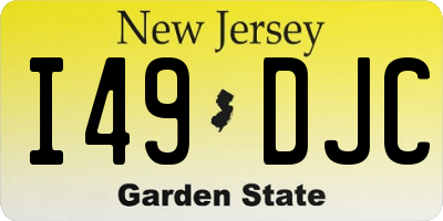 NJ license plate I49DJC