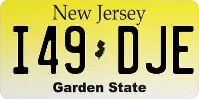 NJ license plate I49DJE