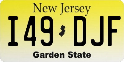 NJ license plate I49DJF