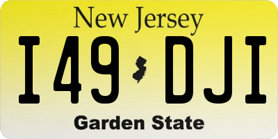 NJ license plate I49DJI