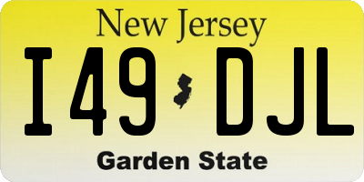 NJ license plate I49DJL