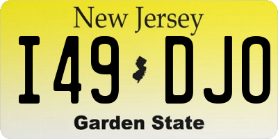 NJ license plate I49DJO