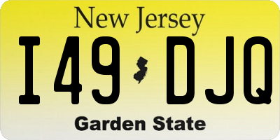 NJ license plate I49DJQ