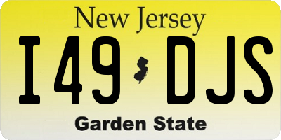 NJ license plate I49DJS